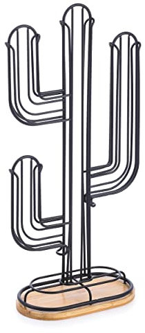 MSV Kapselhalter Kapselständer Kaffeekapsel-Halter für 50 Stück Nespresso Kaffee Kapseln, schwarz Bambus