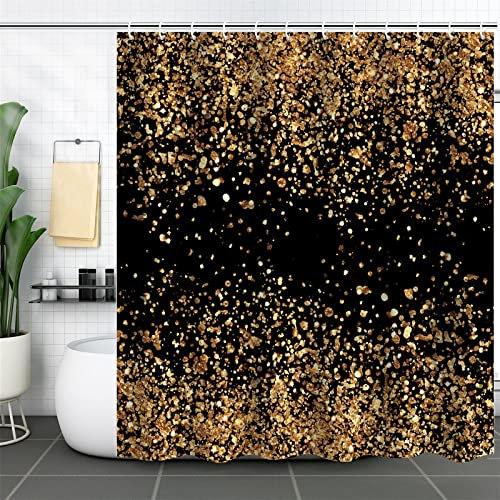 XYueww Tenda Doccia,Nero giallo Tenda Vasca da Bagno Antimuffa,Tende Bagno Impermeabile,12 Ganci per Tende,Tessuto Oscurante Shower Curtain,Tende per Vasca Angolare,Accessori Bagno Esterno,200x180cm