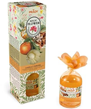 PRADY - Magic Flower Ambientador Canela y Naranja - 100 ml - Frescura especiada y cítrica para tu hogar.