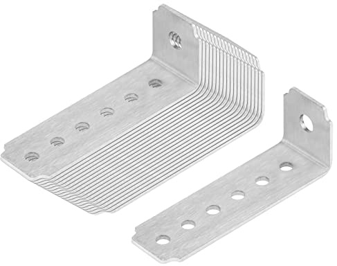 TSSS 20 Stück Mehrlochwinkel Eckstreben, 80 x 28 mm, Edelstahl 201, Dicke 1,9 mm, Robuste kippsichere L-Halterungen für Möbelmontage