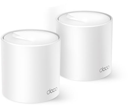 TP-Link Deco X1500(2-pack) Router WiFi 6 Mesh AX1500Mbps, 2 Porte Ethernet Gigabit, Controllo Parental, Router e Ripetitore, Compatibile con Amazon Alexa, 2 Pezzi con Copertura Fino a 370 ㎡