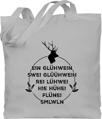 Shirtracer - Baumwolltasche - Weihnachten - Taschen - Ein Glühwein swei Glühwein I Weihnachtsmotiv I Glühwein Liebhaber