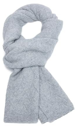 Gestrickter Schal für Damen, Merinowolle, Winter, Herren, Kaschmirschal, warm, Herbst, weich, Hellgrau 9, One size
