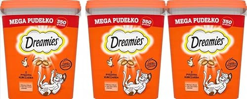 Dreamies Katzensnacks Mega Box Katzen-Leckereien Mit Huhn MegaTub 3 x 350g (3er Pack