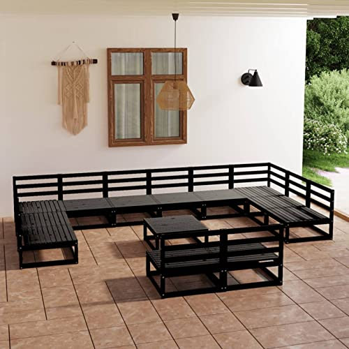 Homgoday 13-teiliges Garten-Lounge-Set aus massivem Kiefernholz, Gartenmöbel-Set, Terrasse, Outdoor, Hof, Terrasse, Balkon, Sofa, Sitzgelegenheit, Sitzmöbel, Ecke, Hinterhof, Sofagarnitur, Typ5 Möbel