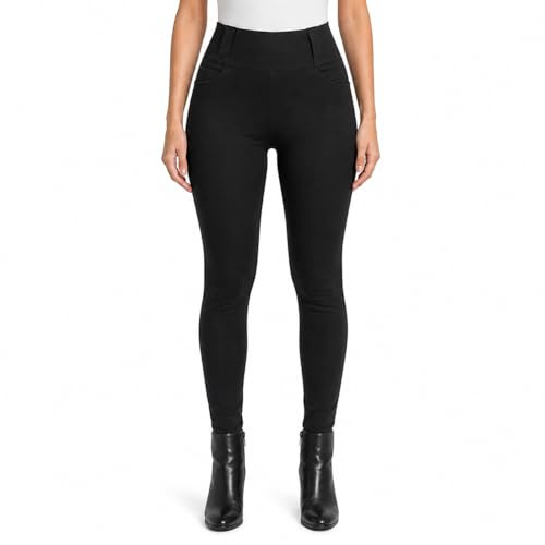 RKsports Ladies Aramid Motorcycle Motorbike Super Leggings Pants Leg Length Short 28'',Regular 30'' (UK, Numeric, 14, Regular, Regular, Black/reg 30'')