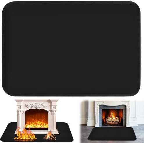 Placa de protección contra chispas: placa de suelo para chimenea de 64 x 102 cm, resistente al fuego, para chimeneas, base ignífuga para proteger el suelo contra chispas, estera ignífuga
