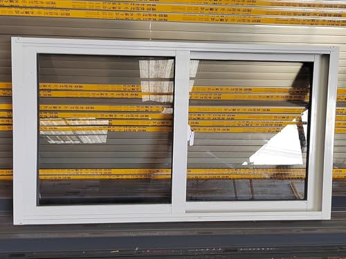 Großes horizontales Kellerfenster mit Glasscheibe und Schloss, 127 x 40,6 cm, ideal für Badezimmer, Garagen und Dachboden, Haushalt, kleines Fenster für Belüftung, 121,9 x 40,6 cm, einfache