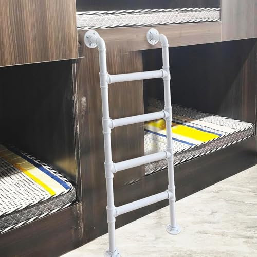 Scala dritta per letto a castello in metallo resistente, 4 gradini, 5 gradini, 6 gradini, per soffitta e dormitorio, scala antincendio, cantina, finestra, 105 cm