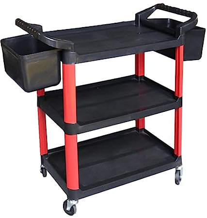 Carrello multiuso con 3 ripiani per lavaggio auto, carrello di servizio per meccanica, garage, magazzino, negozio di bellezza auto, stazione mobile da lavoro