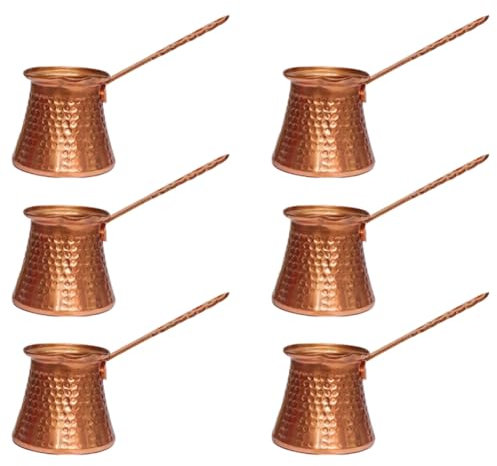Reinscer Cafetera turca, cafetera turca, 320 ml, Cafetera turca de cobre para turco, cafetería Cezve, 6 piezas