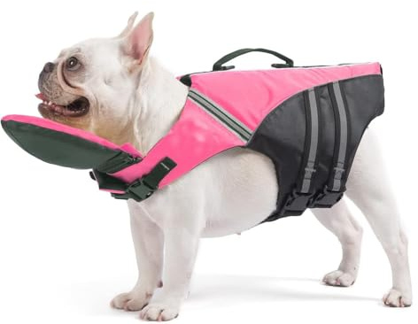 Werwing Rettungsweste für Hunde - Reflektierende Ripstop-Rettungsweste mit hohem Auftrieb mit abnehmbarem Nackenschwimmer, Rettungsgriff für alle Größen