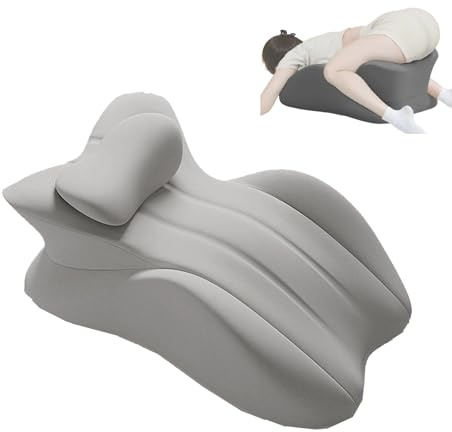 Oreiller ergonomique pour le ventre sujet, coussin cale discret pour couples, coussin de tête de lit pour soutien intime (gris)