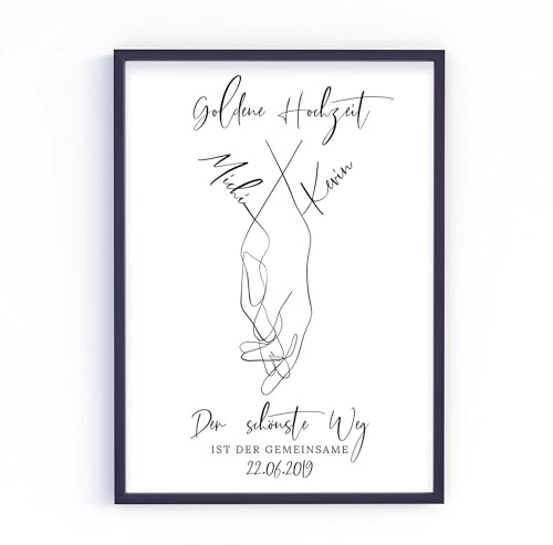 Geschenk zur Goldene Hochzeit | Hochzeitsgeschenk Hochzeitstag Jahrestag Valentinstag Jubiläum Brautpaar | Der schönste Weg Poster