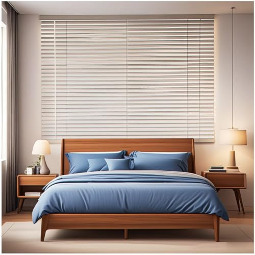 Persianas venecianas, Persiana de Aluminio, Sin Taladrar, Lamas De 2.5cm, para Ventanas/Puertas/Balcones Estores Privacidad(Blue)