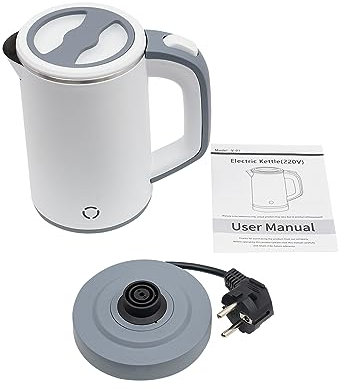 Mini Wasserkocher 800ml – Elektrischer Reise Wasserkocher 600W aus Edelstahl – Kompakt, BPA-frei, Abschaltautomatik & Trockenlaufschutz – Ideal für Büro, Reisen & Zuhause (Weiß)