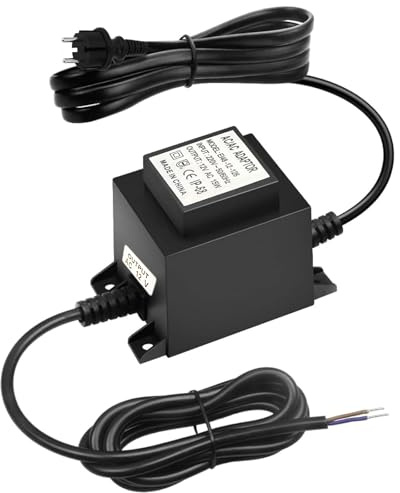 Transformateur LED 12 V AC/AC 15 W, alimentation extérieure IP68, transformateur 220 V 12 V avec fiche, bloc d'alimentation LED pour éclairage LED et pompes de bassin
