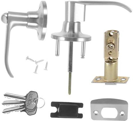 LIFKOME Serrure De Porte De Chambre Avec Poignée à Clé Verrouillage Intérieur Extérieur Pour Chambre Et Salle De Bain