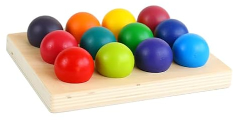 LIOOBO Holzsortierspiel Montessori Farbsortierspiel Für Kleinkinder Steckspielzeug Mit Bunten Bausteinen Lernspielzeug Zur Förderung Von Form- Farb- Und Zahlenerkennung Hand-Auge-Koordination