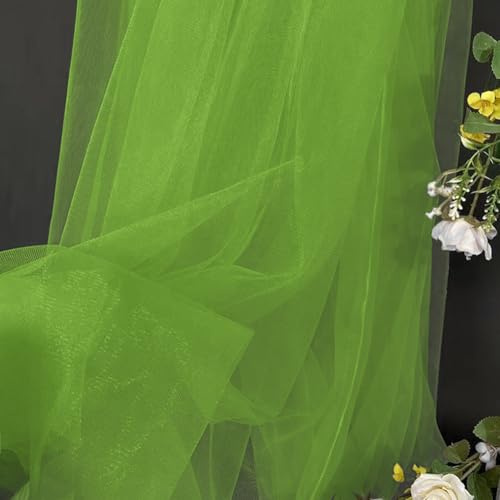 YNNHUDEEP Tüllstoff Grün Organza Stoffe, 3 m x 160 cm, Tüll Meterware | für DIY Tisch Party Torbogen Hochzeit Decoration Tüllrock Schleier