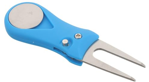 Gogogmee Horquilla para Divots de Golf Azul Plegable de Acero Inoxidable