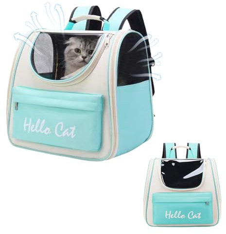 Zaino per animali piccoli, 37 cm*25 cm*34 cm, Zaino per Gatti Cani, Zaino per animali domestici, Zaino per Gatti & Cucciolo, Zaino Gatto trasparente, adatto a gatti e cani di piccola taglia