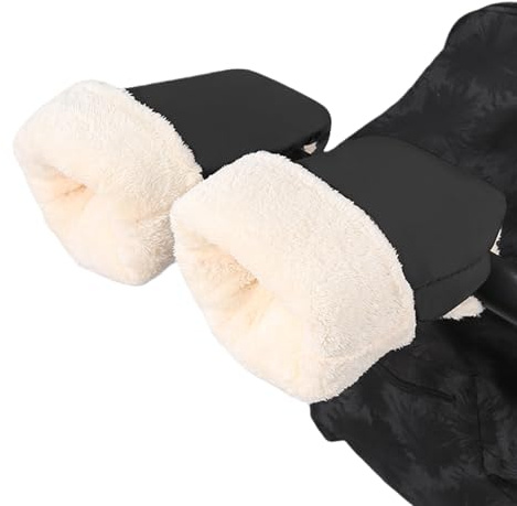 Flintronic Handmuffar för barnvagn, extra tjocka barnvagnshandskar, handvärmare för barnvagnar, vattentät, vindtät, frostskyddad, universell storlek, vinterhandskar för barnvagnar