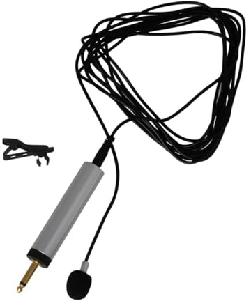 ibasenice Micrófono Portátil de Solapa Negro para Instrumento Musical, Micrófono de Clip Simple Filtro Anti-Ruido, Compatible Teléfono y Cámara, Equipo Ligero y Fácil de Transportar