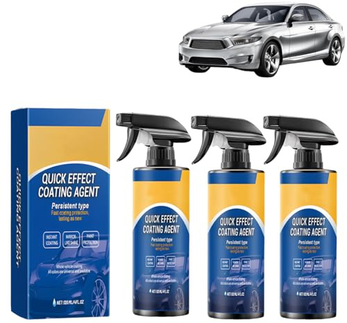 Teegxddy 3 Pezzi Auto Agente di Rivestimento ad Effetto Rapido,3 in 1 Car Coating Spray Auto,Multi-Functional per lucidare e Proteggere, Adatto a Tutti i Modelli di Auto,120 g
