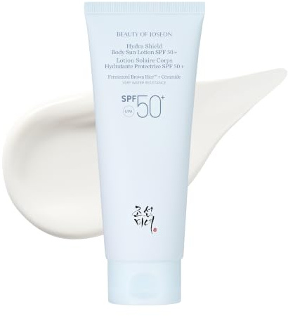 Beauty of Joseon Hydra Shield Body Sun Lotion SPF 50+ Fermented Brown Rice™ and Ceramide | Daily Korean Skincare and Hydrating Sunscreen, Lightweight, Non-Sticky for Body 150mL