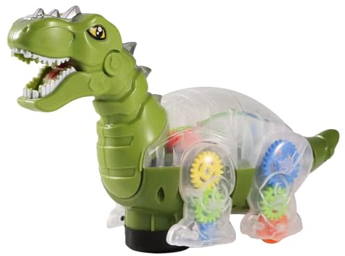 Generico Dinosauro Strisciante Giocattolo Per - Incoraggia Il Primo Momento A Pancia In Giù, Animale Musicale Con Ingranaggio Meccanico Trasparente, Ingranaggi Rotanti + Lampeggianti, Guscio In Pl