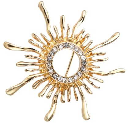 Broche Tournesol en Alliage Doré, Ornement Vintage Décoratif | Bijoux Élégants, Épingle de Poitrine Rétro, Broche Vêtements pour Décoration de Tenue