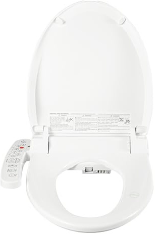 Asiento de inodoro eléctrico con control lateral, con 3 niveles de temperatura del agua, calefacción y aire caliente, protección IPX4, capacidad de carga de 250 kg