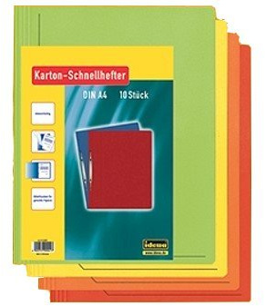 Idena 307072 - Kartonschnellhefter A4-10 Stück - farbig sortiert