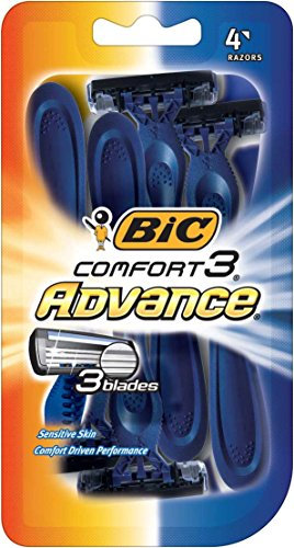 BIC Comfort 3 Advance Einwegrasierer für Herren, 4 Stück