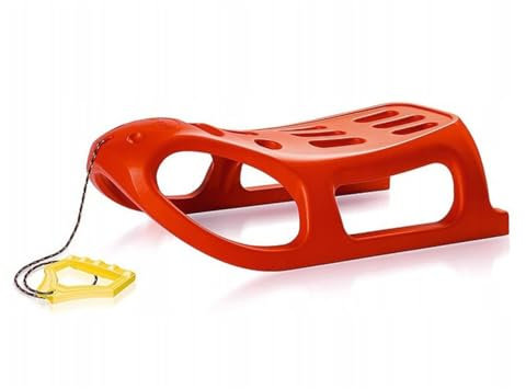Prosperplast Kinderschlitten Little Seal mit Zugseil 86 x 46 x 25 cm | rot | Kunststoff | Metallkufe | robuster Rodelschlitten für Winterspaß