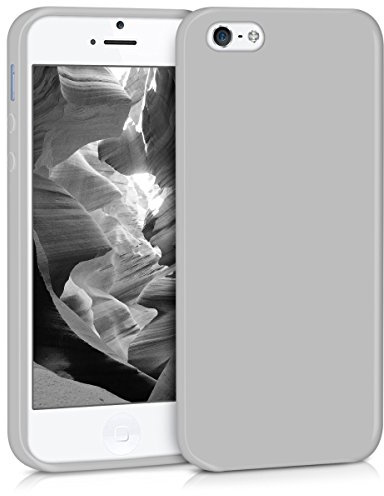 kwmobile Housse Compatible avec Apple iPhone SE (1.Gen 2016) / iPhone 5 / iPhone 5S Coque - Housse de téléphone Protection Souple en Silicone - Gris Clair Mat