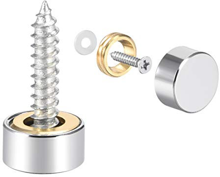 sourcing map Mirror Screws Decorative Caps Cover Nails Polished Stainless Steel 10mm 8pcs