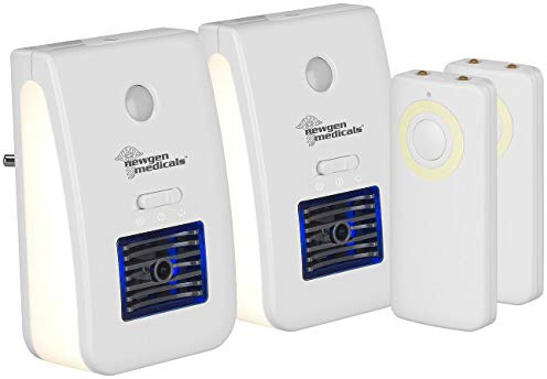 newgen medicals Rauchverzehrer: 2er-Set 2in1-Ionisator-Luftreiniger & Nachtlicht, Fernbedienung, Timer (Nachtlicht Steckdose Kinder, Geruchsvernichter, Wand)