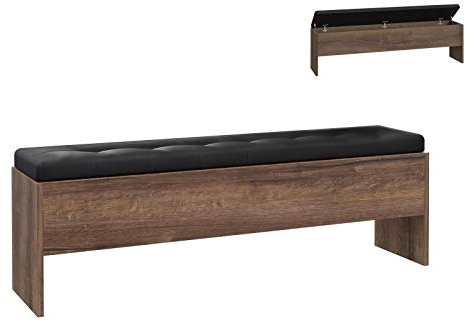 Furniture24 Sitzbank Bank Fussbank Klappe Stauraum Bett Bellevue BLQT011 Schlammeiche