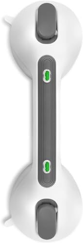 Newthinking maniglie ventosa da bagno 30cm, doccia anziani maniglia ventosa con Indicatore, maniglione ventosa bagno per Anziani disabili (Grigio scuro)