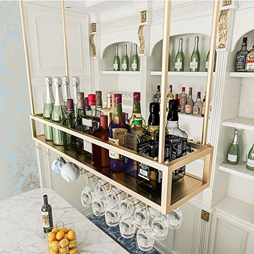 Porta di vetro di vino in oro in oro sotto l'archiviazione del mobile a sospensione portabottiglie per bottiglie per vino regolabile per un mobile da cucina ristoranti bar ( Size : 100x25x21cm )
