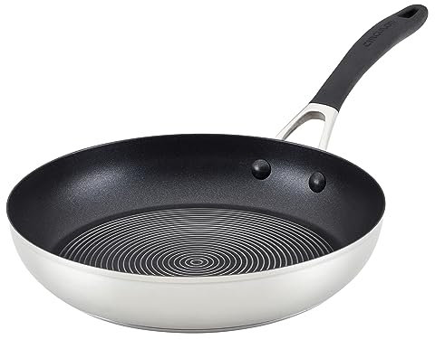 Circulon SteelShield Induction Frying Pan/Skillet with SteelShield Hybrid Stainless and Nonstick Technology, 10.25 Inch - Stainless Steel