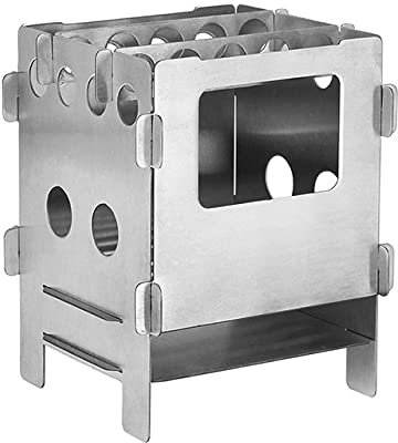 WANWEN Einfacher Outdoor-Camping-Wander-Ultraleicht-Titan-Holzofen Multi-Brennstoff-Grillofen Little Surprise