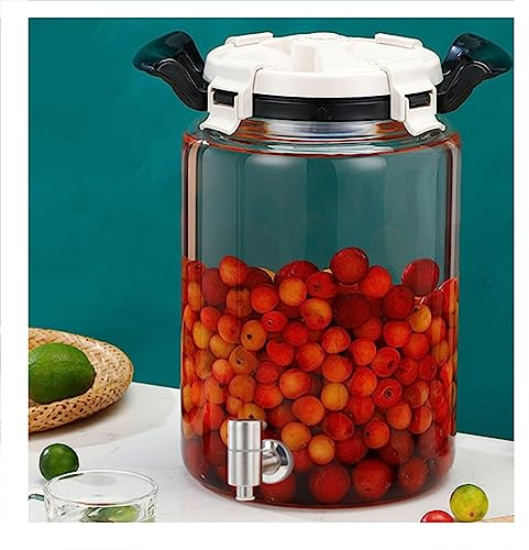 WRJAHCG Dispensador De Bebidas De Cristal,Dispensador De Bebidas De Vidrio con Grifo,Dispensador Bebidas Botella Vidrio Bebida Caliente O Fría para Fría,Café,Leche,Faucet a,10L