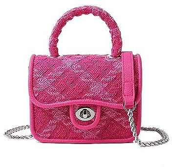 Ruby Lil Bolso De Mano De Mujer De Celosía Rosa, Bolso Bandolera De Cadena De Metal, Bolso De Clutch De Fiesta Elegante, Bolso De Hombro Ajustable,S