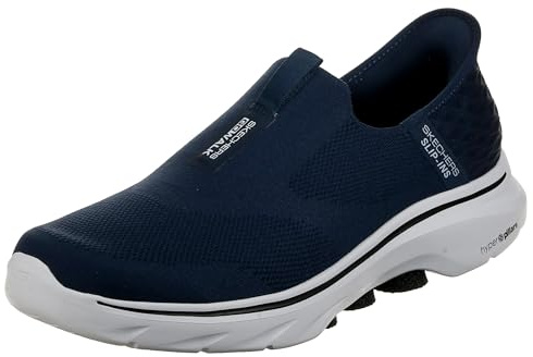 Skechers Hombre Go Walk 7 Easy On 2 Slip-In ENTRENADOR, Navy Textile/Synthetic, 49 EU