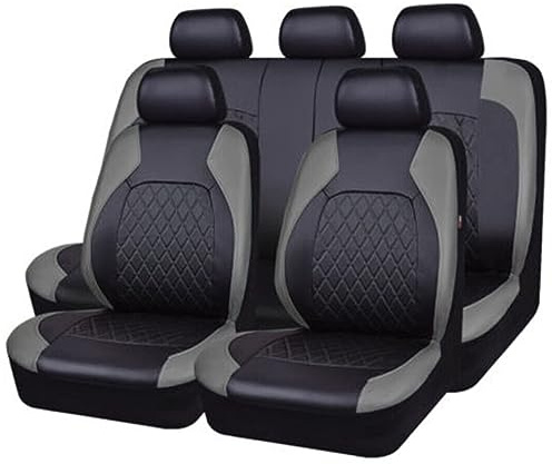 FGAITH Kunstleder Sitzbezüge Auto komplettes Set für Hyundai Tucson 2015-2021, Autositzbezüge Set Vordersitze und Rückbank Wasserdicht Auto Innenraum Zubehör,A-Gray