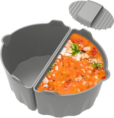 Generic 2Pcs Silicone Slow Cooker Liner, 7L Capacity, Grey, 3286cm³ Volume, Reusable & Dishwasher Safe, Fits 6-8Qt Oval/Round Slow Cookers