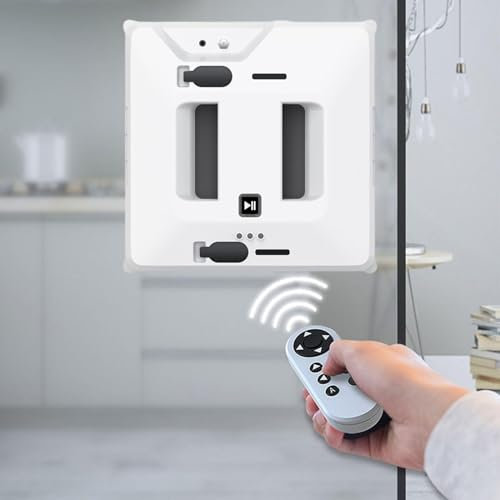 XARONF Robot Lavavetri, 3000pa Intelligente Pulizia del Vetro Robot Doppio Spruzzo d'Acqua/Telecomando, Lavavetri Alimentato for Tavolo Finestre Alte Soffitto Magnetico Automatico, Esterno Interno